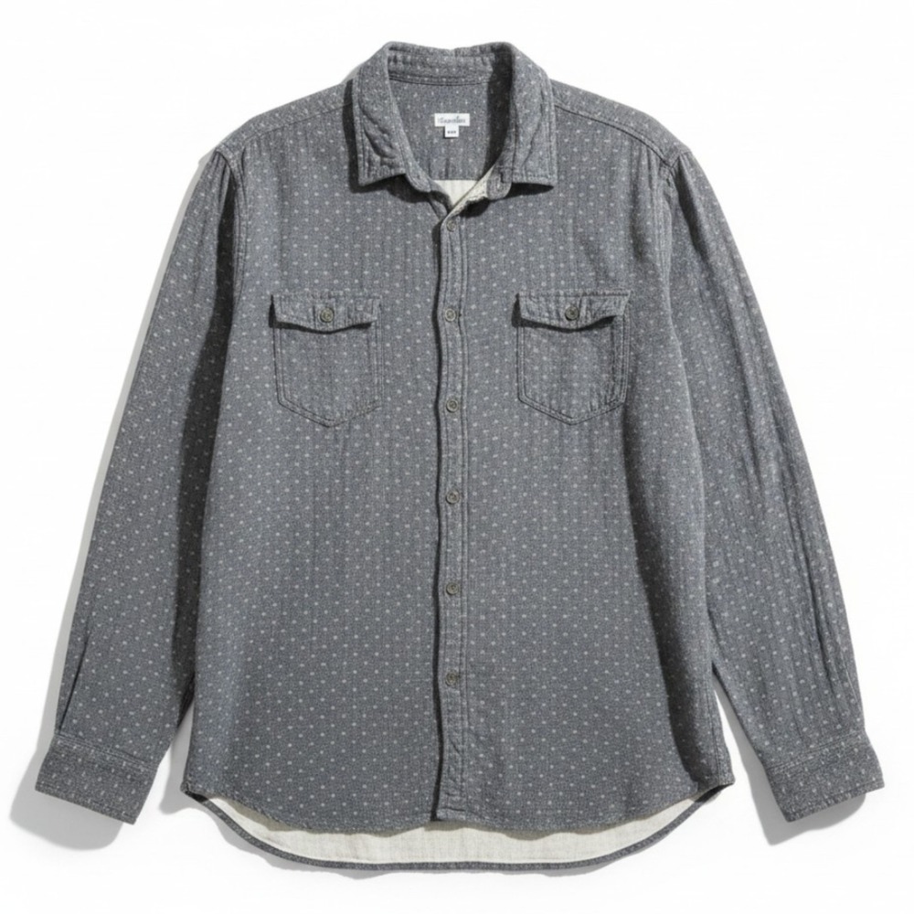 Steven Alan Shirt Mens XXL Gray Geo Long Sleeve Button Up Lined Pocket Casual